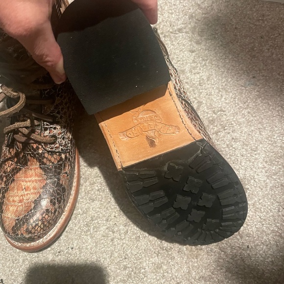 Freebird by Steven Manchester Snakeskin Combat Boots - Brown and Blush - Picture 7 of 14